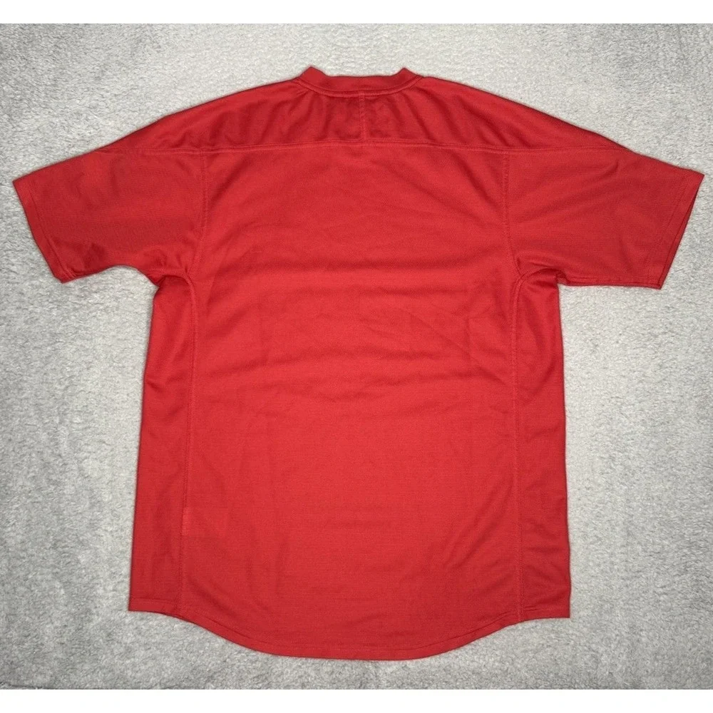 Vintage Y2K Nike Soccer Plain Shirt‎ Mens Large Red Athleisure Performance